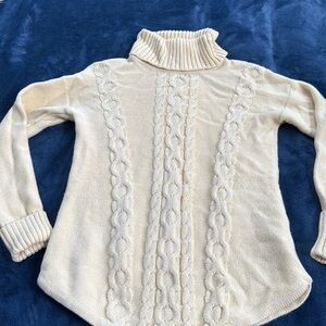 Yellow Women’s LL Bean Cable knit Sweater size XS